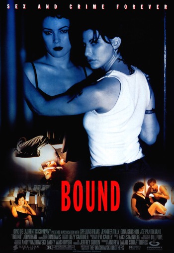 Bound – Gefesselt (Bound) | USA 1996 | Jennifer Tilly, Gina Gershon | Regie: Lana Wachowski, Lilly Wachowski | Thriller | Erfahre mehr auf LezMedia.